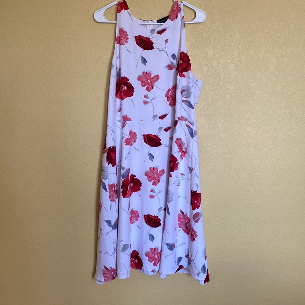 Banana Republic Red and Pink Flower Dress